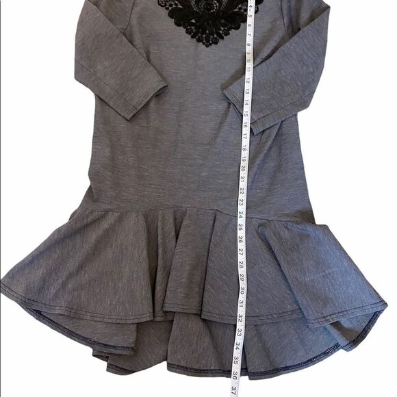 Blue Ruffle Lace Trim Collar Loose Fit Dress - Picture 6 of 8